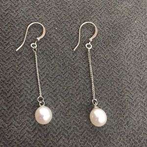 Real pearl earrings